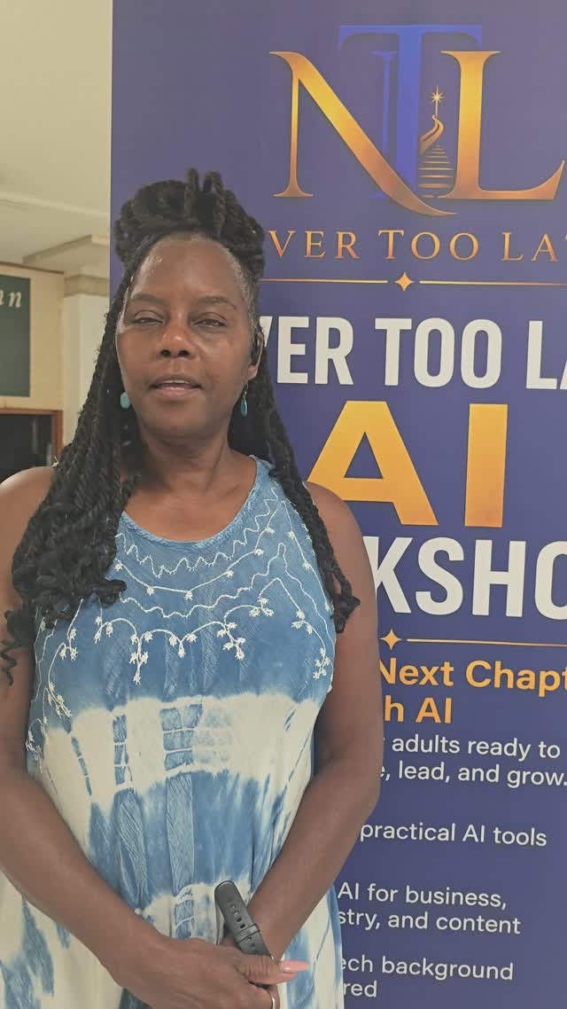 Tina Robinson sharing their Never Too Late workshop experience